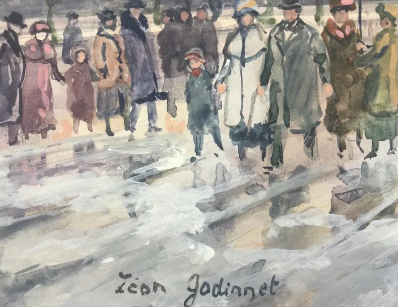 Pamono Léon Godinnet, The Pont Alexandre III, Gouache and Watercolor> Work On Paper