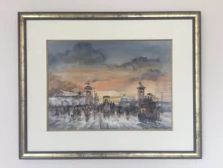 Pamono Léon Godinnet, The Pont Alexandre III, Gouache and Watercolor><noscript><img width=