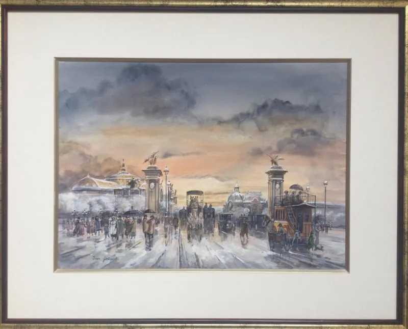 Pamono Léon Godinnet, The Pont Alexandre III, Gouache and Watercolor> Work On Paper