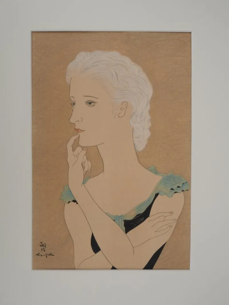Best Pamono Léonard Tsuguharu Foujita, Young Blonde Woman, Original Engraving