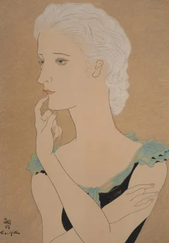 Best Pamono Léonard Tsuguharu Foujita, Young Blonde Woman, Original Engraving