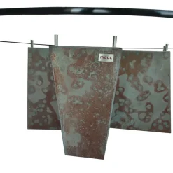 Outlet Pamono London Coffee Table in Brazilian Oxide Slate with Metal Details and Glass Top by Joaquín Moll for Creaciones Moll