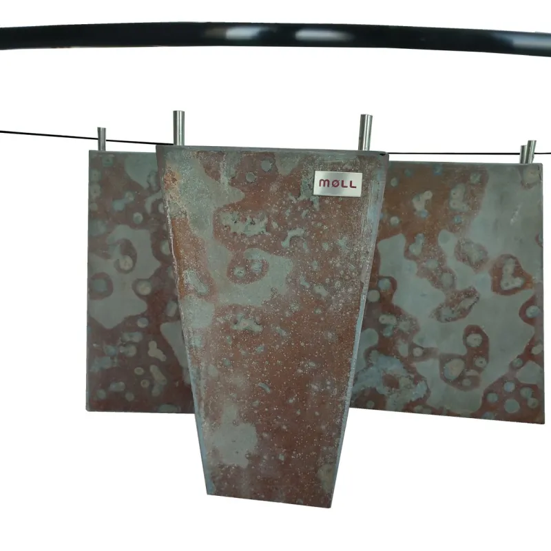Outlet Pamono London Coffee Table in Brazilian Oxide Slate with Metal Details and Glass Top by Joaquín Moll for Creaciones Moll