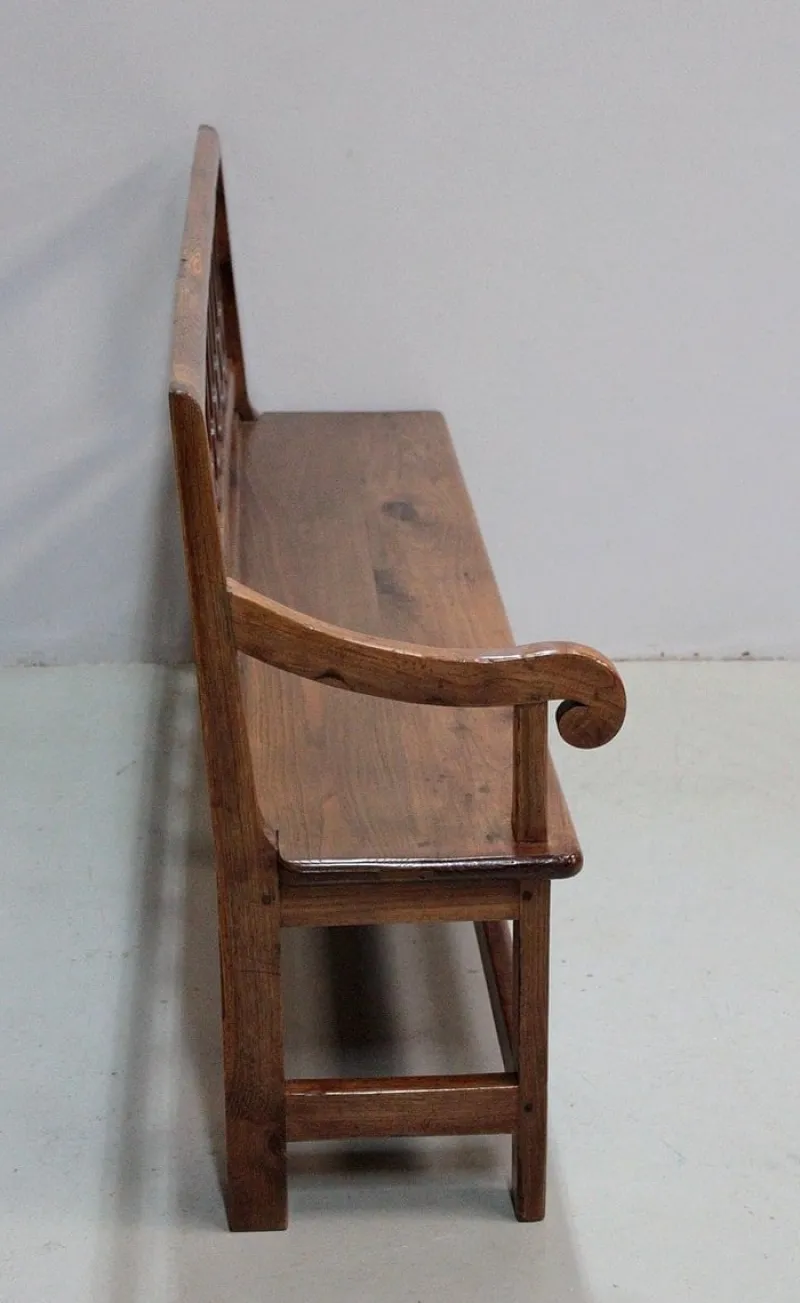 Pamono Long Antique Chestnut Wood Bench> Benches