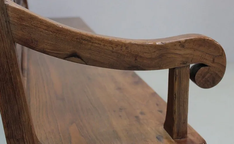 Pamono Long Antique Chestnut Wood Bench> Benches