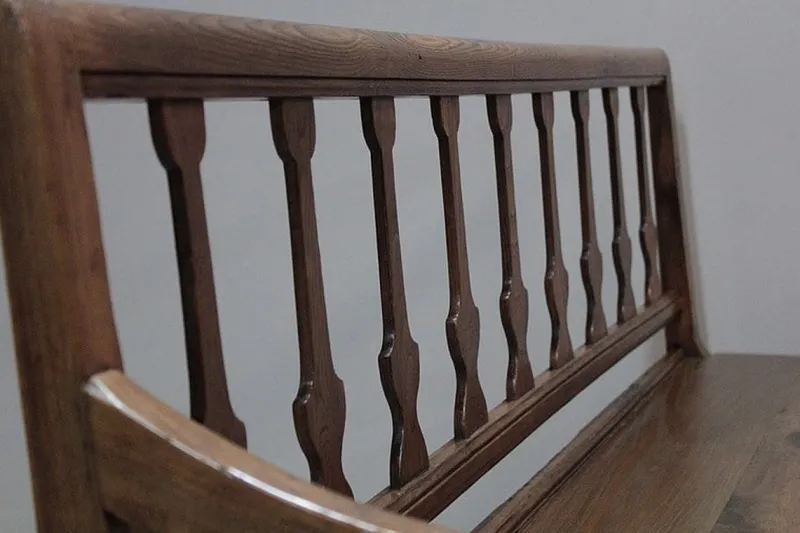 Pamono Long Antique Chestnut Wood Bench> Benches