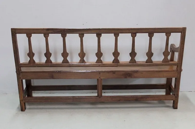 Pamono Long Antique Chestnut Wood Bench> Benches