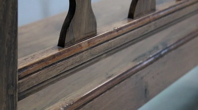 Pamono Long Antique Chestnut Wood Bench> Benches