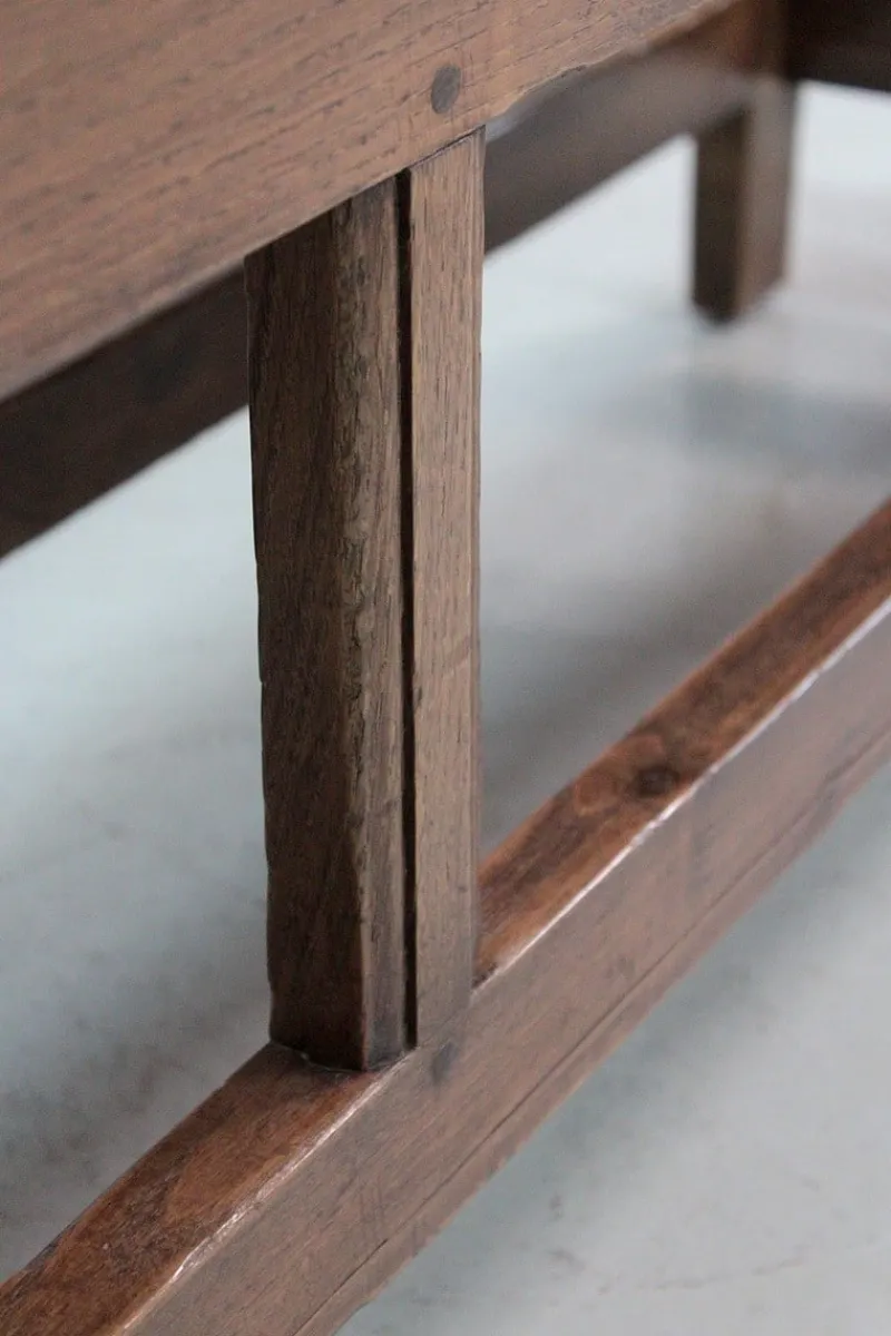 Pamono Long Antique Chestnut Wood Bench> Benches