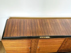 Pamono Long Art Deco Sideboard in Macassar and Zebrano by André Arbus, 1940><noscript><img width=