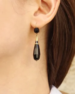 Pamono Long Black Earrings, Set of 2><noscript><img width=