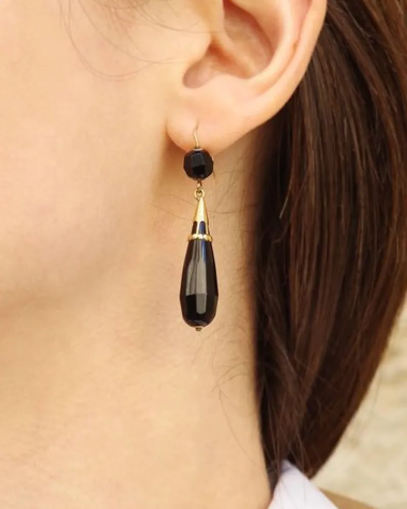Pamono Long Black Earrings, Set of 2> Earrings