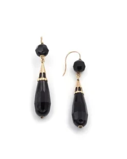 Pamono Long Black Earrings, Set of 2><noscript><img width=