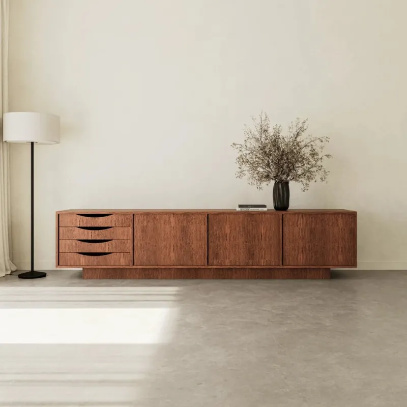 Pamono Long Brown Sideboard by Pastform Furniture> Storage