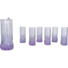 Pamono Long Drink Tumbler Glasses & Jug Set in Pale Lilac Bark Glass in the style of Whitefriars & Geoffrey Baxter, 1960s, Set of 7> Glassware