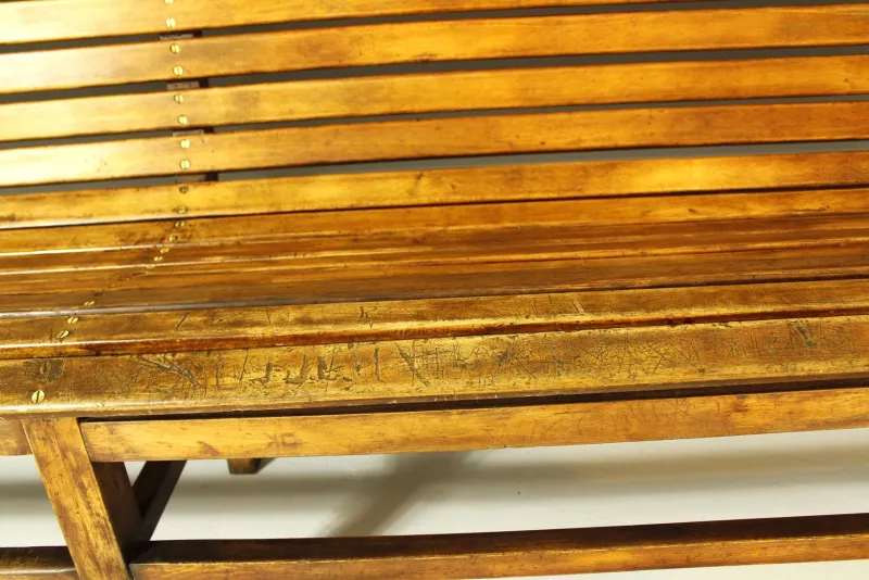 Pamono Long Indoor Railway Station Bench in Beech, 1930> Benches