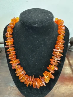 Hot Pamono Long Necklace in Shaded Amber, 1950s