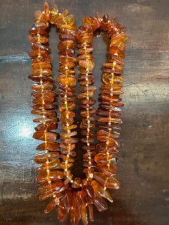 Hot Pamono Long Necklace in Shaded Amber, 1950s