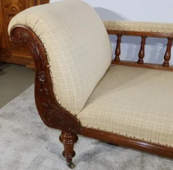 Pamono Long Victorian Mahogany Chaise Lounge, England, 19th Century><noscript><img width=