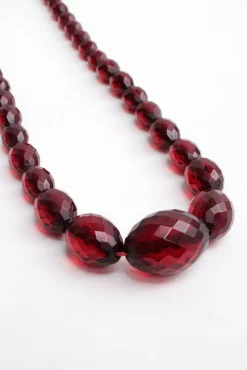 Online Pamono Long Vintage Red Amber Necklace, 1960s