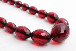 Online Pamono Long Vintage Red Amber Necklace, 1960s