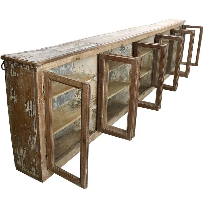 Pamono Long Wall Showcase to Hang in Wood and Zinc> Daybeds & Chaises Lounges