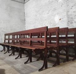 Pamono Long Wooden Church Bench><noscript><img width=