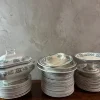 Pamono Longwy Iron Land Service, 1890, Set of 60> Dinner Plates & Bowls