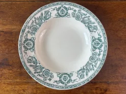 Pamono Longwy Iron Land Service, 1890, Set of 60> Dinner Plates & Bowls