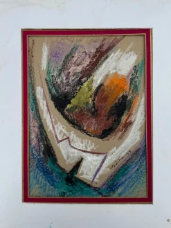 Hot Pamono Lorenzo Padilla, Abstract Composition, Oil and Pastel on Cardboard, 1998