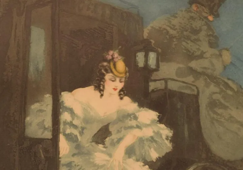 Outlet Pamono Louis Icart, Arrival, 1920s, Etching on Paper