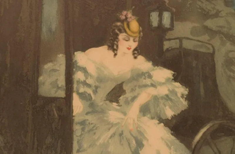 Outlet Pamono Louis Icart, Arrival, 1920s, Etching on Paper