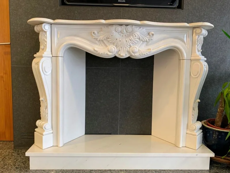 Pamono Louis IV Style Carrara Marble Fireplace by Gualtieri Dino> Fireplaces And Mantels