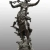 Pamono Louis Moreau, Nimphe de Bois, 19th Century, Patinated Bronze on Red Levanto Marble Base> Sculpture