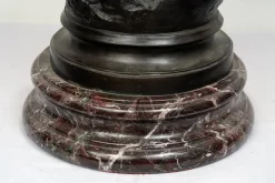 Pamono Louis Moreau, Nimphe de Bois, 19th Century, Patinated Bronze on Red Levanto Marble Base><noscript><img width=