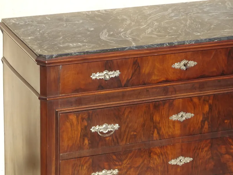 Outlet Pamono Louis Philippe Chest of Drawers in Walnut and Burl Walnut from Befos