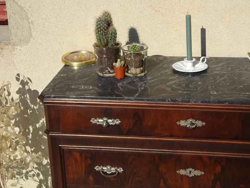 Outlet Pamono Louis Philippe Chest of Drawers in Walnut and Burl Walnut from Befos