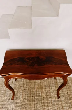 Pamono Louis Philippe Mahogany Game Table><noscript><img width=