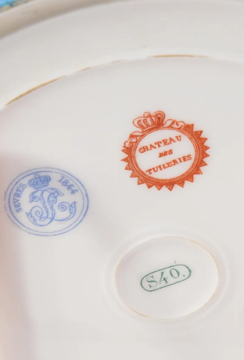 Pamono Louis Philippe Plate by Sèvres Château Des Tuileries, 1840s> Dinner Plates & Bowls