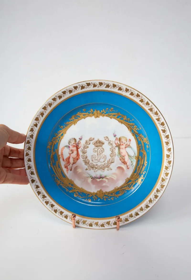 Pamono Louis Philippe Plate by Sèvres Château Des Tuileries, 1840s> Dinner Plates & Bowls