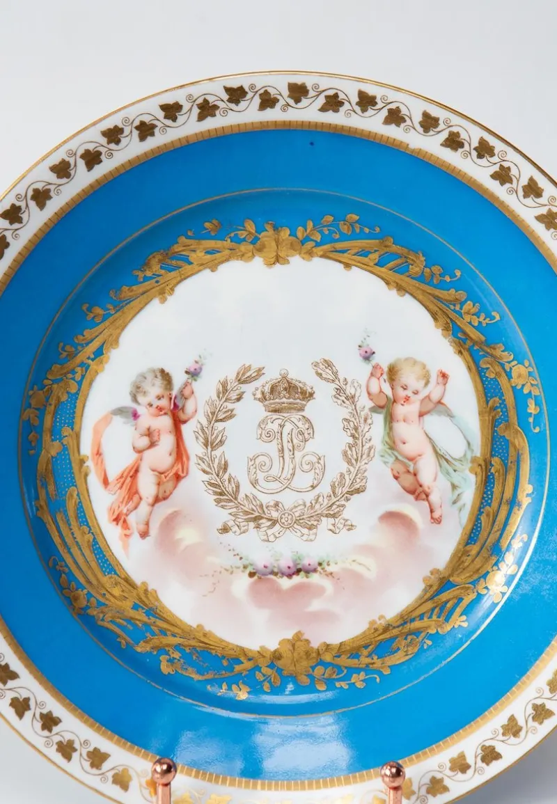 Pamono Louis Philippe Plate by Sèvres Château Des Tuileries, 1840s> Dinner Plates & Bowls