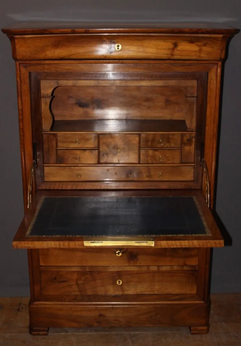 Pamono Louis Philippe Secretary in Walnut, 19th Century> Secretaires