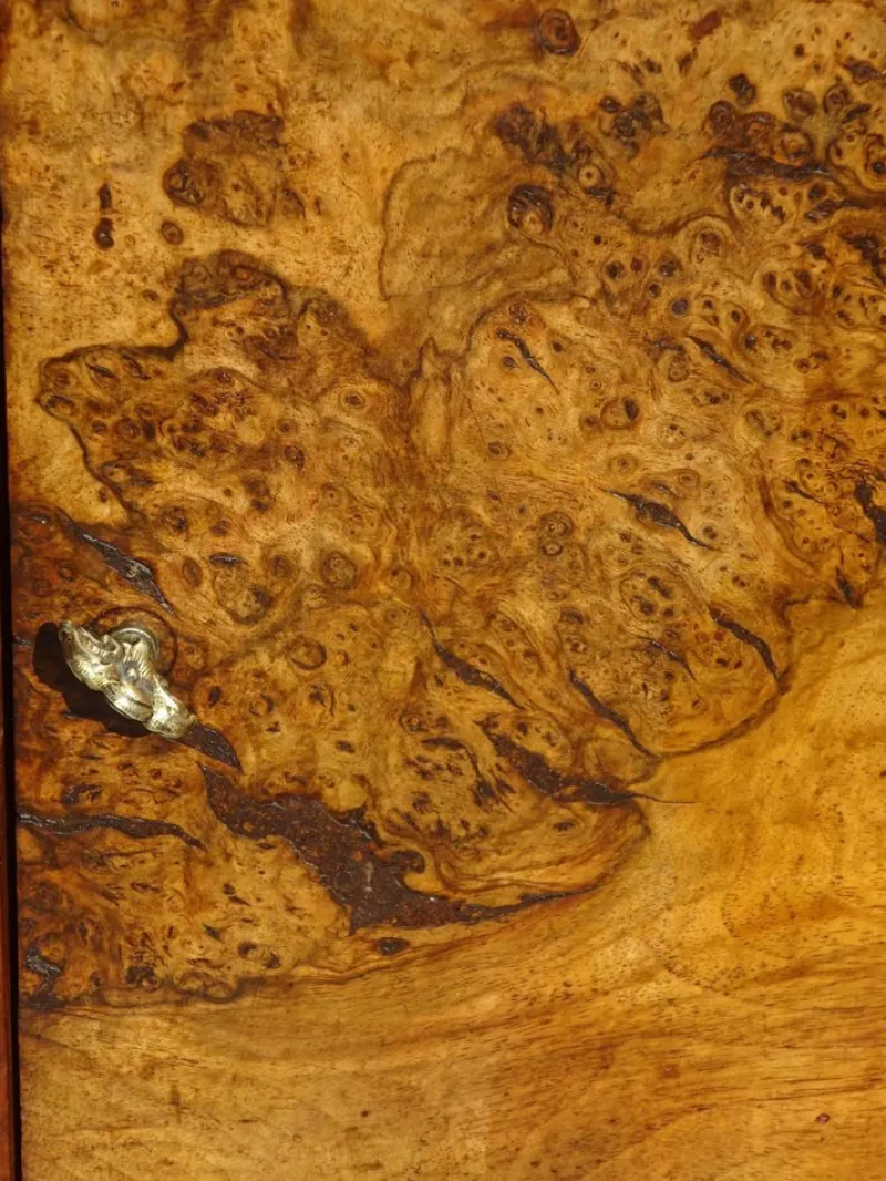 Pamono Louis Philippe Walnut and Burl Walnut Bedside Table> Nightstands