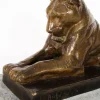 Discount Pamono Louis Riche, Antique Sculpture of Lioness, Early 20th Century, Bronze