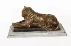 Discount Pamono Louis Riche, Antique Sculpture of Lioness, Early 20th Century, Bronze