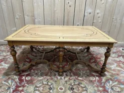 Outlet Pamono Louis XIII Style Coffee Table with Crisscross Pattern