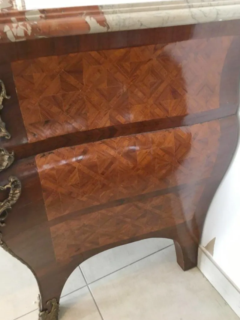 Pamono Louis XIV Style Chest of Drawers in Marquetry Wood with Chiseled Bronze> Dressers, Commodes & Chests