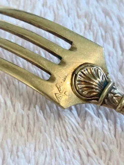 Pamono Louis XIV Style Napoleon III Gilded Cutlery Set in Vermeil, 1920s, Set of 3