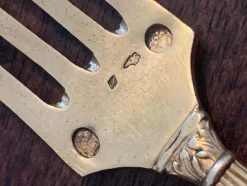 Pamono Louis XIV Style Napoleon III Gilded Cutlery Set in Vermeil, 1920s, Set of 3