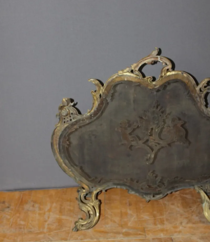 Pamono Louis XV Bronze Fireplace Screen, 1800s